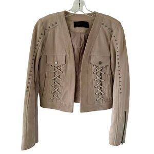BCBGMAXAZRIA Beige Studded Women's Jacket Size S